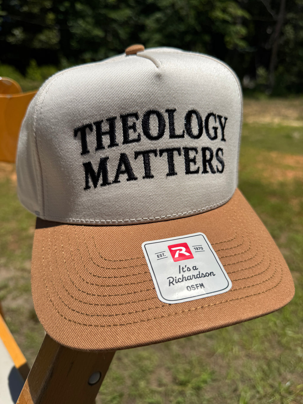 Theology Matters Cream + Brown Hat