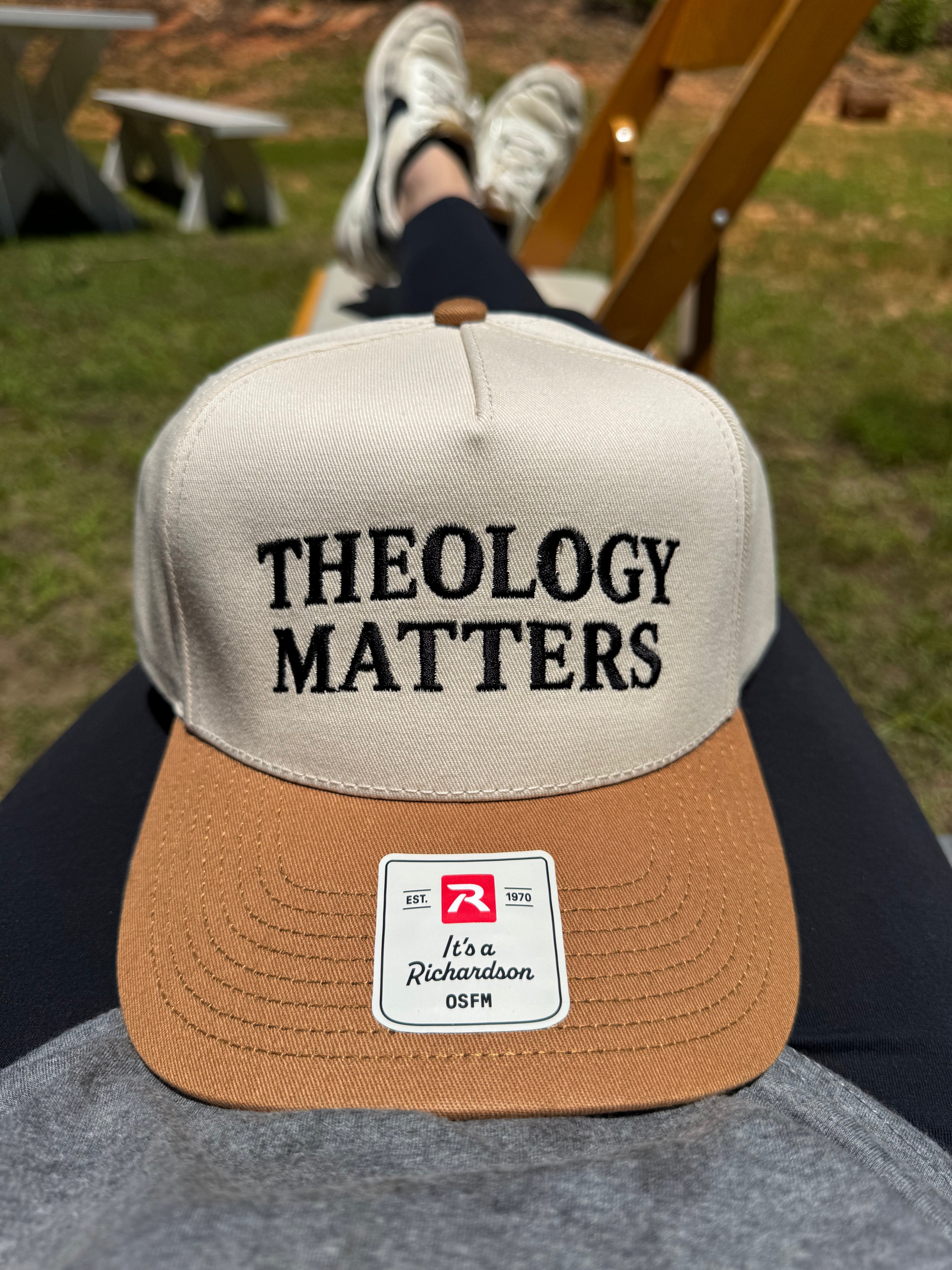Theology Matters Cream + Brown Hat