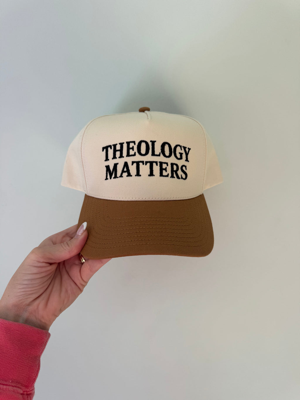 Theology Matters Cream + Brown Hat