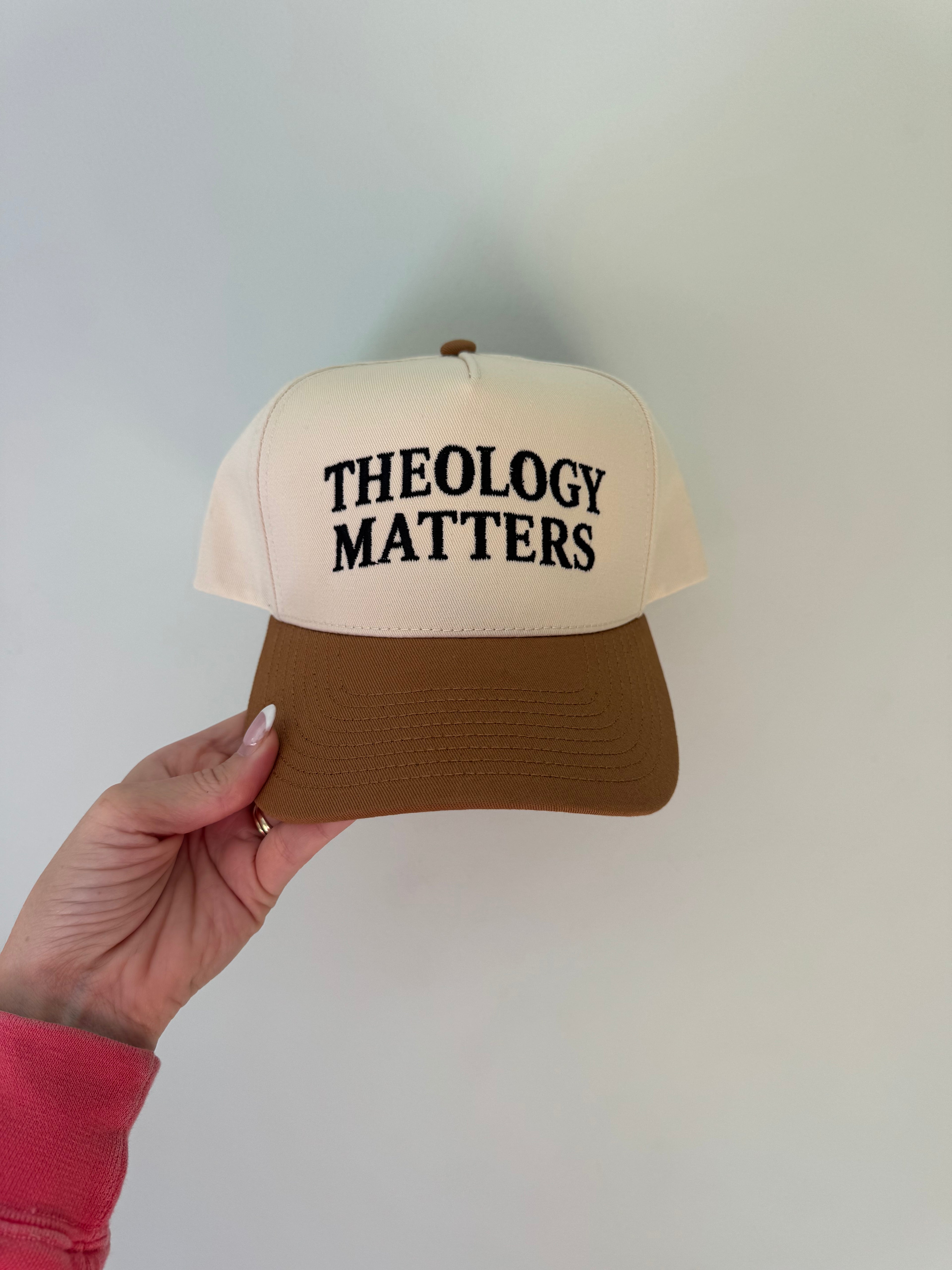 Theology Matters Cream + Brown Hat