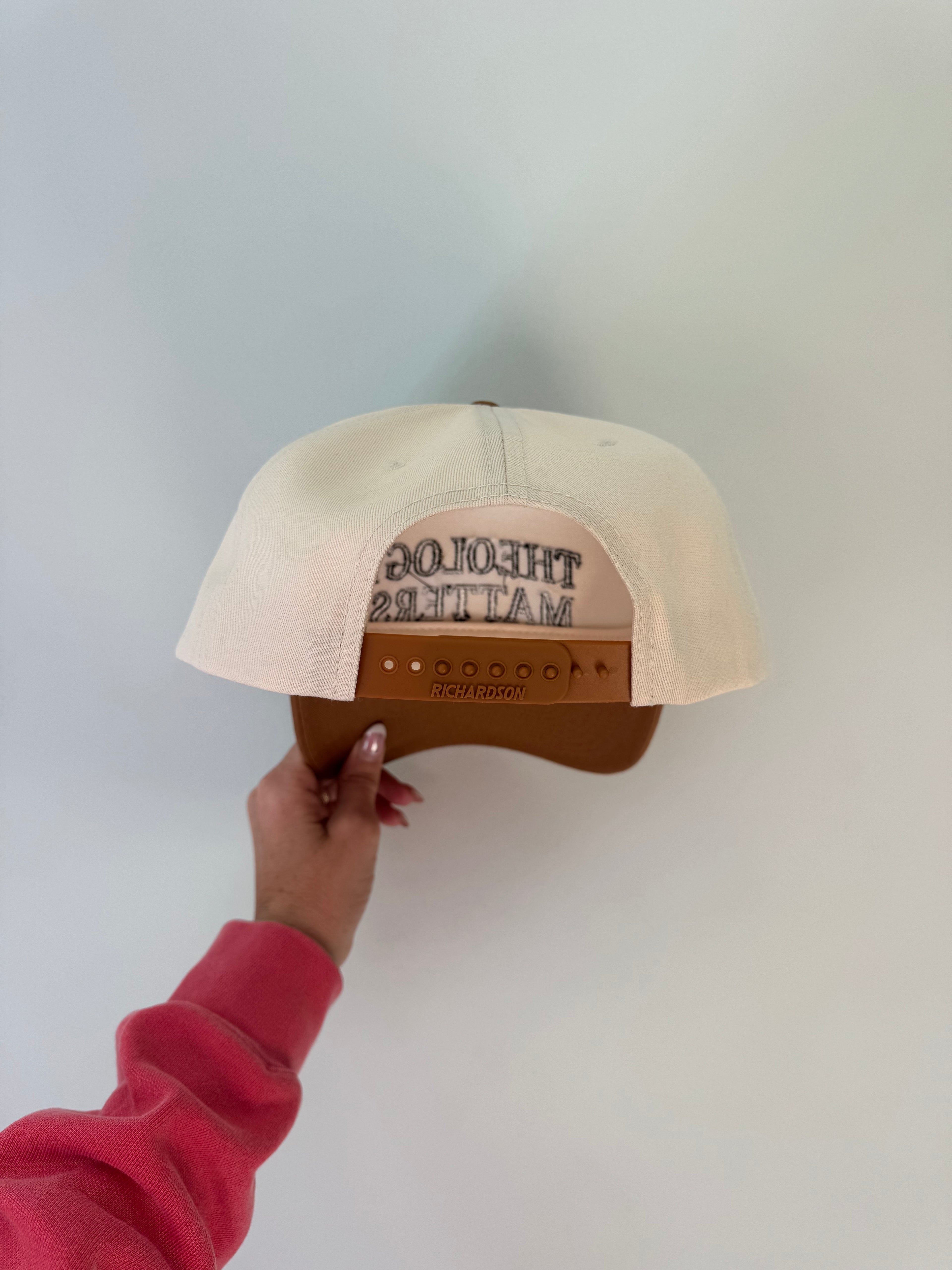 Theology Matters Cream + Brown Hat
