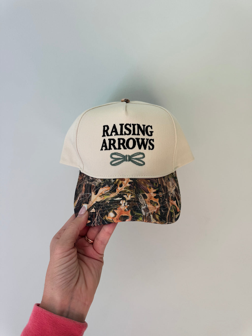 Raising Arrows Cream + Camo Hat