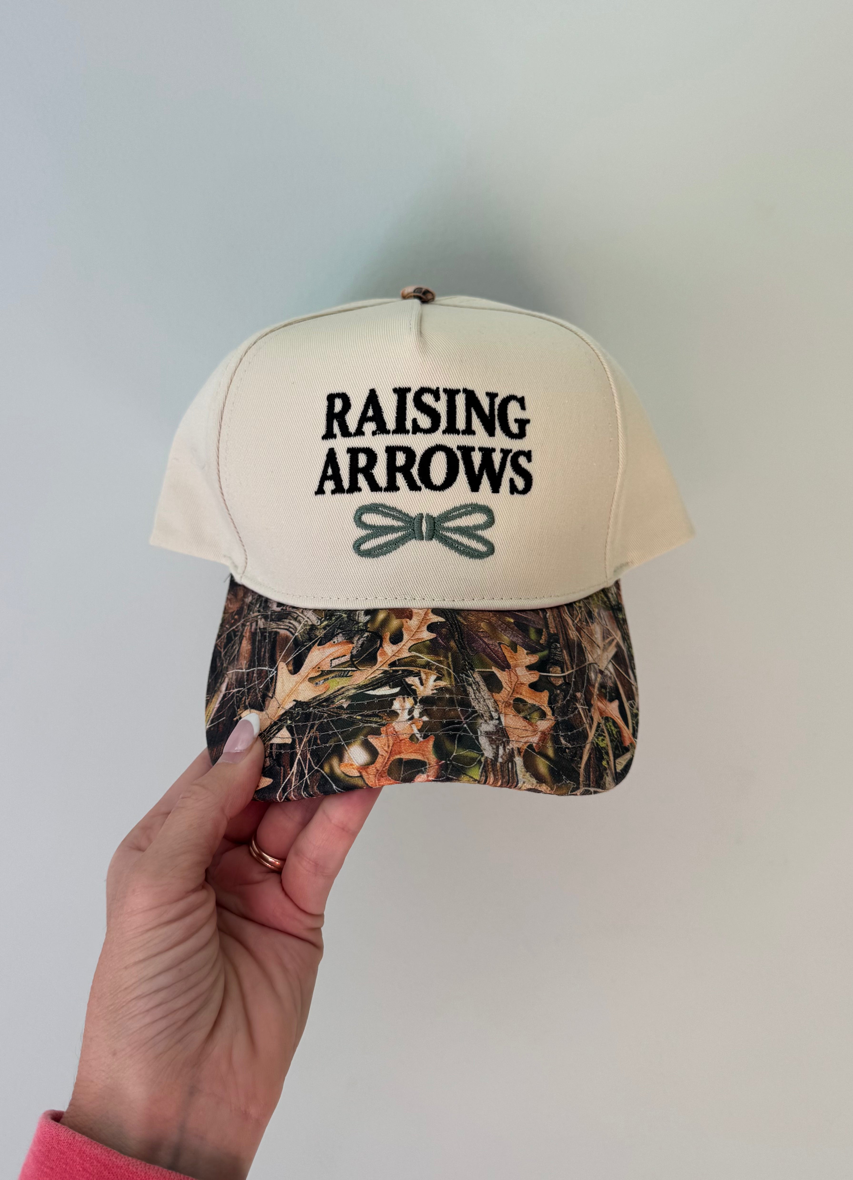 Raising Arrows Cream + Camo Hat